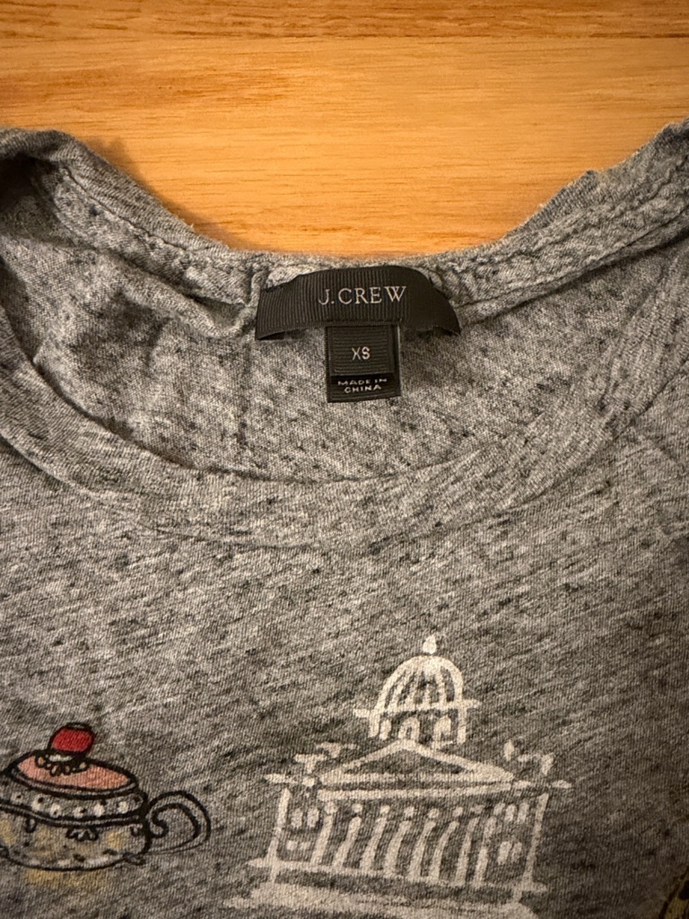 J. Crew Gray Short Sleeve Tee with London Graphic - Picture 2 of 3